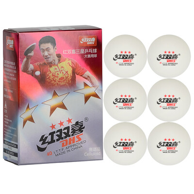 

Red Double Happiness DHS White Samsung 40mm Game Level Table Tennis 6 Pack 1840A0