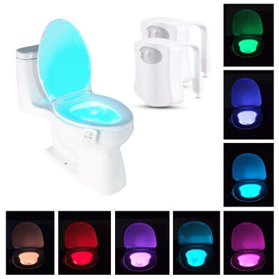 

8 Color LED Motion Sensing Toilet Light Automatic Bathroom Nightlight 2pcs