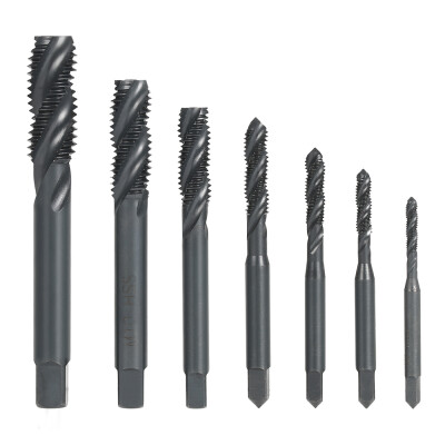 

7PCS M3-M12 HSS Nitriding Coated Metric Spiral Flute Taps Machine & Manual Screw Thread Tap Set for Metal Wood Plastic Tapping M3