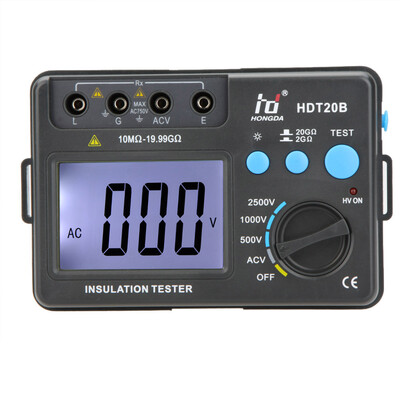 

HD HDT20B Insulation Resistance Tester Meter Megohmmeter Voltmeter 2500V w LCD Backlight