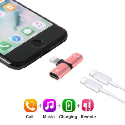 

Adapter For Apple iPhone X 7 6 8 Plus Splitter Audio Earphone AUX Charger iOS 11