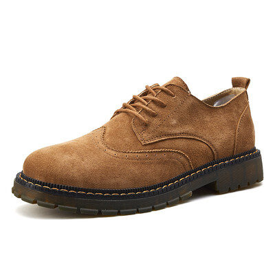 

Breathable mens casual shoes in summer big shoes mens leather brock carved British fashion martin shoes
