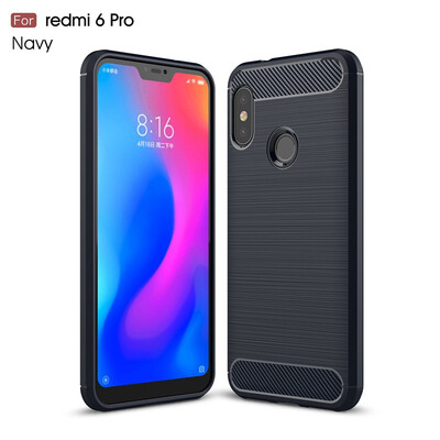 

Goowiiz Phone Case For Xiaomi Redmi 66A6 ProMi A2 Lite Fashion Slim Carbon Fiber TPU Soft Silicone Prevent falling