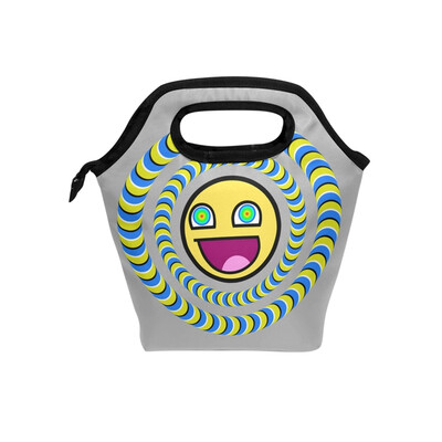 

Insulated Lunch Tote Bag Humor Expression Travel Picnic Lunch Handbags Portable Zipper Lunch Bag Box