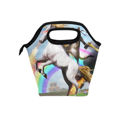 

Lunch Bag Tote Bag Rainbow Unicorn Cat Travel Picnic Organizer Lunch Holder Handbags Lunch Bag Box