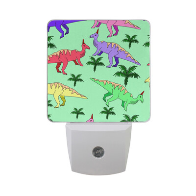 

ALAZA LED Night Light With Smart Dusk To Dawn SensorDinosaur Watercolor Stylish Plug In Night Light