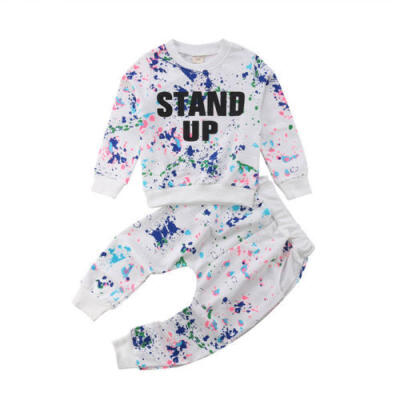 

Kids Girls Clothes Long Sleeve Starry Sky Tops Sweater Pants 2pcs Outfits Set