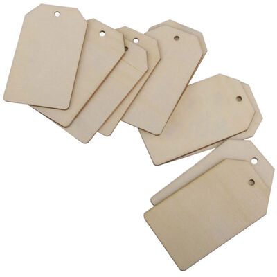 

UpperX 10 Pcs Unfinished Wood Cutout Chips for Board Game Pieces Arts Crafts Projects Ornaments Rectangle with Hole