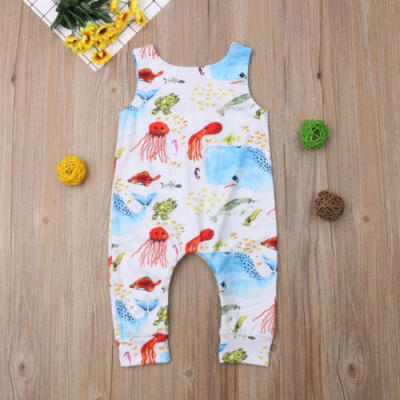 

Newborn Baby Boy Girls Whale Vest Romper Playsuit Outfits Clothes Summer 0-2T AU