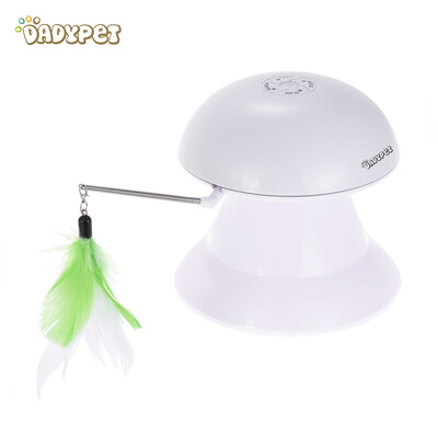 

Dadypet Cat Toy 2 in 1 Automatic Rotating Light Interactive Feather Toy Safe Pet Entertainment Exercise with 360° Rotation Design