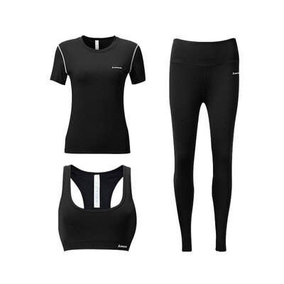 

Kawasaki KAWASAKI fitness clothing tights womens sports suits badminton running season quick-drying short-sleeved training morning running shorts three-piece 2XL