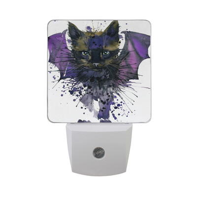 

ALAZA LED Night Light With Smart Dusk To Dawn SensorBreeds Of Cats Icons Plug In Night Light