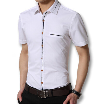 

Men Fashion Designers Shirts Casual Men Short Sleeve Shirts Cotton Slim Fits Plus Size 5XL Spring Summer Men Shirts Hot Sale