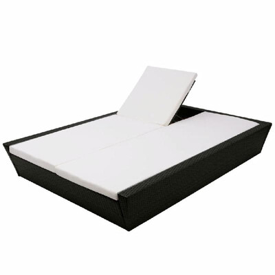 

Double Outdoor Daybed Poly Rattan Black