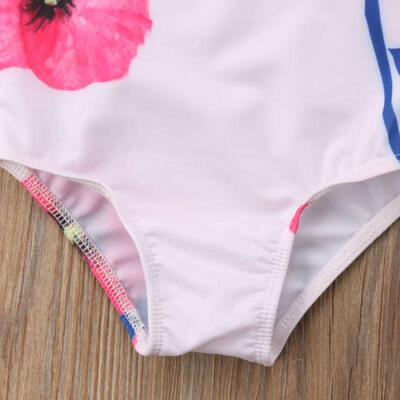 

2018 Kids Baby Girls Floral Swimsuit Toddler Swimwear Swimming One-piece Bikinis