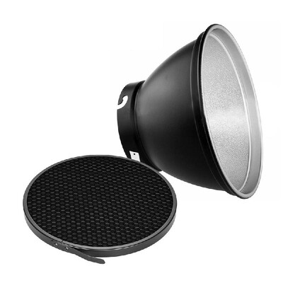 

210mm Elinchrom Mount Reflector Diffuser Shade Lamp Shade with 10° 30° 50° Honeycomb Grids for Elinchrom Mount Studio Strobe Flash