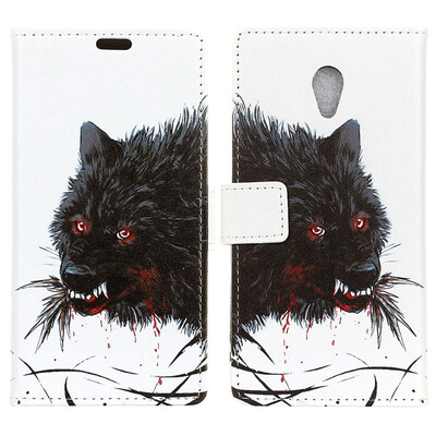 

MOONCASE Alcatel 1x Painted Leather Case - Hungry Wolf
