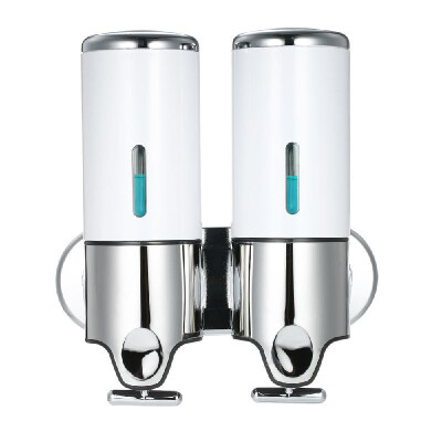 

500ml 2 Two Chamber Manual Soap Dispensers Wall-mounted Shampoo Box Washroom Toilet Shampoo Shower Gel Liquid Soap Dispensers So