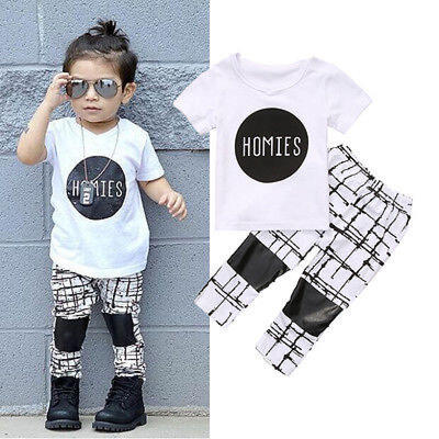 

2PCS Toddler Kids Baby Boy T-shirt TopsLong Pants Outfits Set Tracksuit Clothes