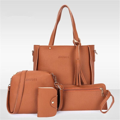 

4pcs Women Girl PU Leather Handbag Shoulder Bag Tote Purse Satchel Clutch Hot