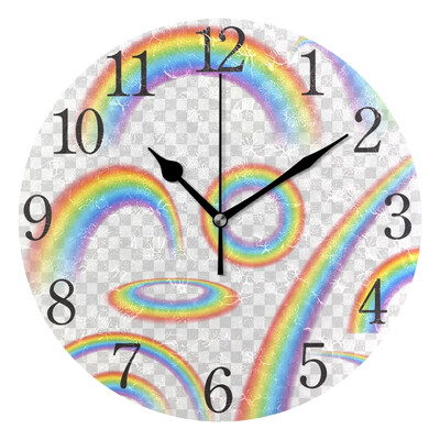 

Wall Clock Arabic Numerals Design Rainbow With Different Shape Round
