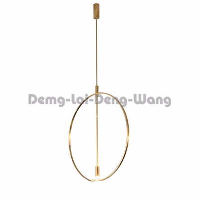 

New decorative iron cage light gold color luxury circle ring pendant light for corridor