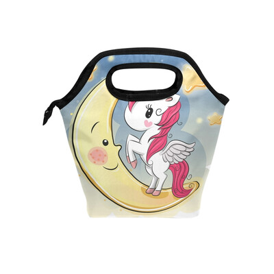 

Lunch Bag Tote Bag Unicorn Moon Travel Picnic Organizer Lunch Holder Handbags Lunch Bag Box for Office