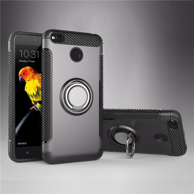 

Fivice Xiaomi Redmi 4X case PC metal ring shell magnetic car bracket TPU phone case