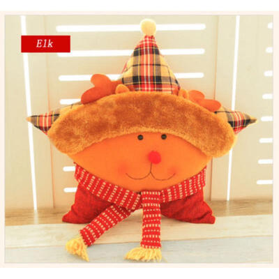 

US 1pcs Christmas Star Pillow Soft Cute Cushion for Sofa Xmas Home Decoration