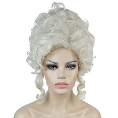 

StrongBeauty Medium White Curly Cosplay Wig Women Synthetic Cosplay Hair Wigs