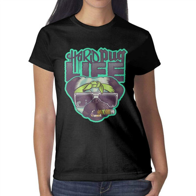 

Melinda Pug Life Womens Black t Shirts Personalised Attractive Women Cotton t Shirt