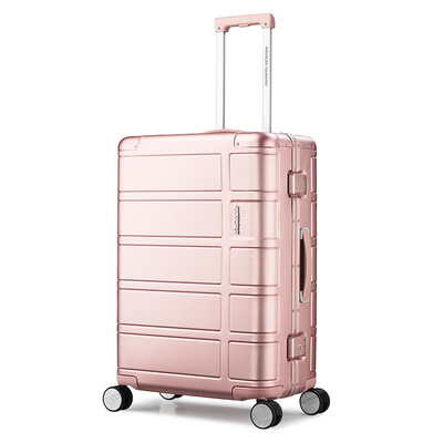 

American Travel AmericanTourister Trolley Case Aluminum Magnesium Alloy Travel Case 25 Inch Male&Female Luggage Mechanical Bearing Universal Wheel TSA Lock TI2 Silver