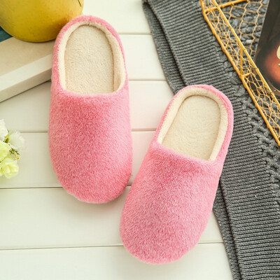 

Solid suede fabric soft soles cotton houseshoes