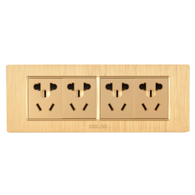

Delixi DELIXI switch socket panel 118 four-bit five-hole 20-hole socket drawing gold series