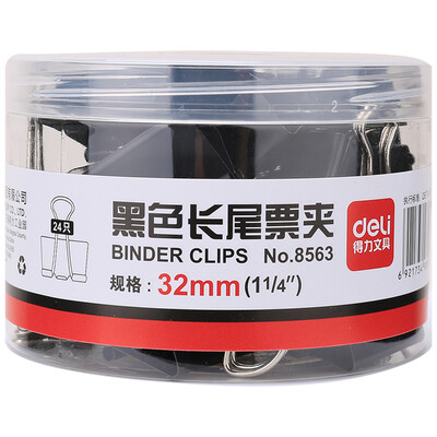 

Effective (deli) 8563 3 # black long tail clip / long tail folder 32mm 24 / tube