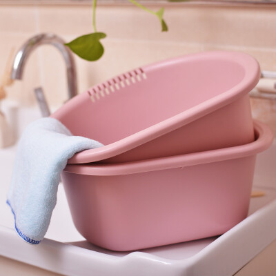 

Jingdong supermarket] Baicao Park multi-functional semi-circular plastic pots wash basin thick wash basin wash basin wash basin wash basin semi-circular pink 2