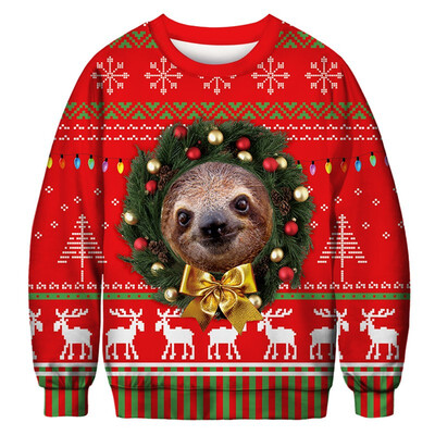 

2018 New Mens&Womens Christmas Collection 3D Printed Sweater Mens Hoodie Long Sleeve Womens Pullover BFT040