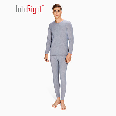 

INTERIGHT thermal underwear female velvet stretch cotton medium thick warm suit female khaki L