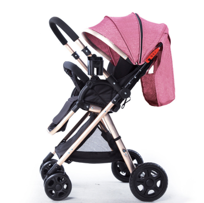 

High view baby strollers can sit or lie down portable folding four-wheel trolleys baby strollers in both directions baby strollers