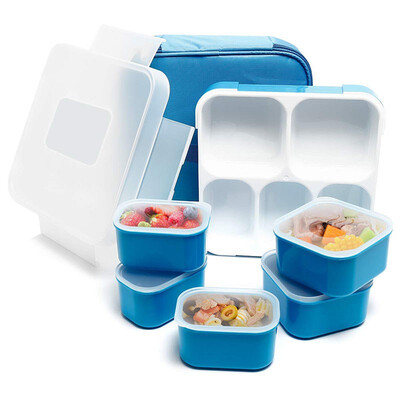 

Lunch Box Food Container Storage Bento Microwavable Leakproof Box with 5 Separately Compartment Insulated Meal Prep Box With Gift