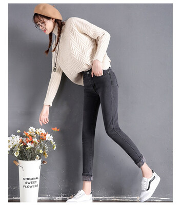 

Autumn&winter new high-waist jeans with fleece women thickened three-color large size stretch pants&cotton pants