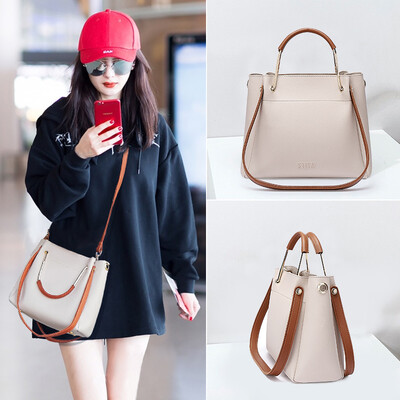 

STIYA bag handbag bag shoulder bag simple contrast color wild lady Messenger bag handbag 883S011002 beige