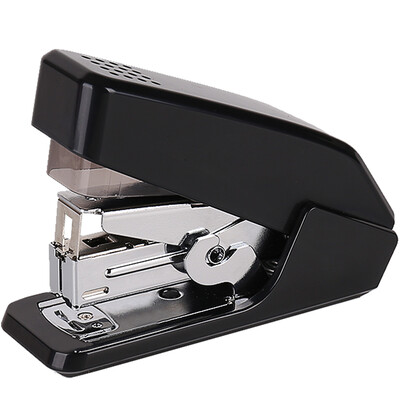 

Deli 0466 small labor-saving stapler stapler single finger easily staple with 12 nail can hold 50 staples black