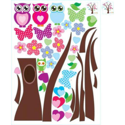 

Owls Bird Tree Butterfly Wall Stickers Mural PVC Decals Kids Nursery Room Decor