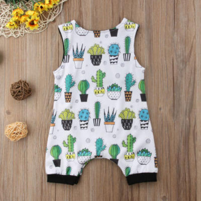 

Cactus Newborn Baby Boys Girls Sleeveless Romper Jumpsuit Clothes Outfits 0-2T