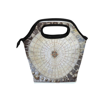 

Insulated Lunch Tote Bag Human Circle Travel Picnic Lunch Handbags Portable Zipper Lunch Bag Box