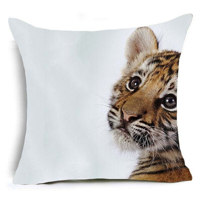 

High definition animal pattern Polyester Cushion Cover Elephant Horse tiger lion fox Pillow case Home decoration Pillow Cover