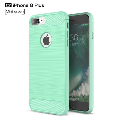 

Fivice iphone 8 plus case Luxury brushed carbon fiber TPU soft shell