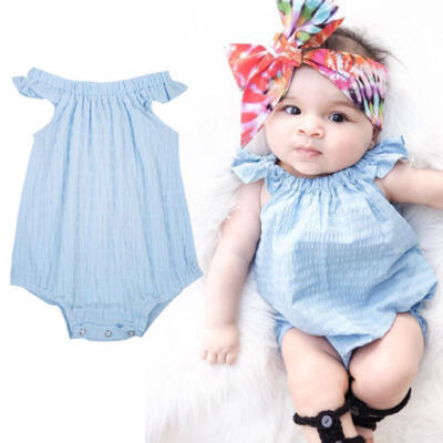 

AUStock Newborn Baby Girl Cotton Jumpsuit Romper Bodysuit Outfit Sunsuit Clothes