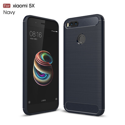 

Fivice Xiaomi Mi 5X case Luxury brushed carbon fiber TPU soft shell